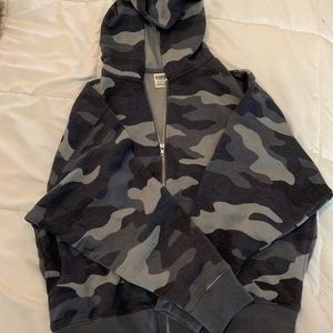 PINK VS grey camo zip up hoodie
